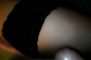 She showed me her snatch lips sticking out of her panties