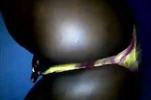 My ebony girlfriend with dark arse likes to rub her wet crack