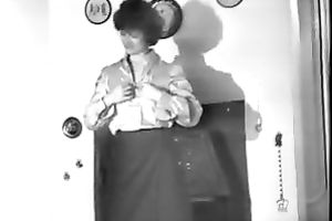 Tight milf takes off her top as this babe undress dances for her ally