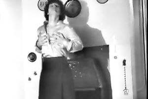 Tight milf takes off her top as this babe undress dances for her ally