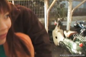 Incredibly lewd Japanese doxy is showing off her oral sex skills