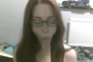 Redheaded cutie likes sucking BF's large wang previous to that babe goes to sleep