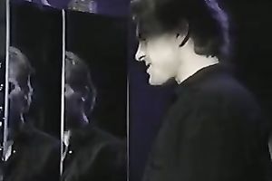 Two sexy and sexually excited doxies make out on the stage of the magic show