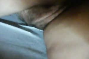 Homemade video with my wifey flashing her bushy pussy