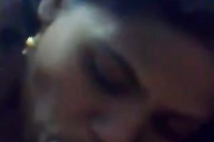 Dark skin dark brown girlfriend from India blows my large wang with a smile