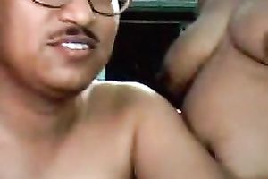 Indian nerd cant take his lips off his plump wife's titties
