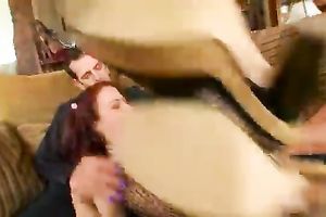 Kinky redhead acquires her cunt licked and fingered in cuckold video