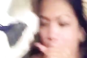 Asian pleasing housewife with large face hole was indeed thirsty for cum