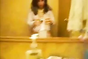 My bored brunette girlfriend in the bath taping herself