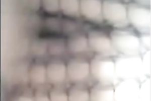 My golden-haired white women wearing fishnets receives her slit gangbanged from behind by me