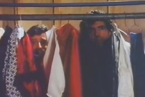 Hot retro video with fleshly honeys demonstrating underware