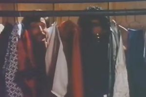 Hot retro video with fleshly honeys demonstrating underware