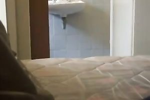 Homemade solo with my overweight spouse drying her body with a towel
