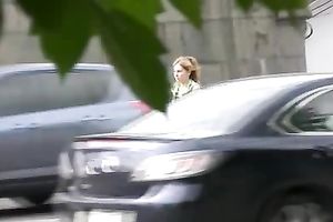 Lewd honey Sveta doesn't mind to pee in the street