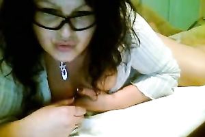 Four eyed Russian whore Tanya touching her ninnies