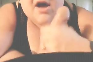 SSBBW white dilettante black cock slut greedily engulfing my dick on POV home tape