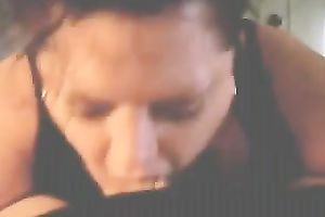 SSBBW white dilettante black cock slut greedily engulfing my dick on POV home tape
