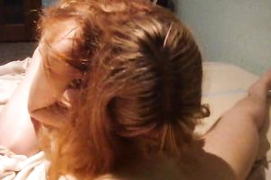 Redhead doxy Claire sucks a shaft and receives her fur pie pounded unfathomable
