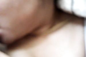 Sultry girl with large meatballs sucks meaty cock deepthroat