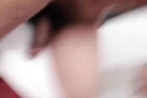 Sultry girl with large meatballs sucks meaty cock deepthroat