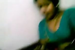 Sexy bulky black skinned Indian housemaid flashes her large mounds