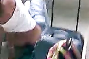 Just a freaky latin chick pair fucking on the floor in public place