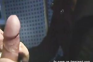 Nasty blond hoe masturbates with sex tool in the educate