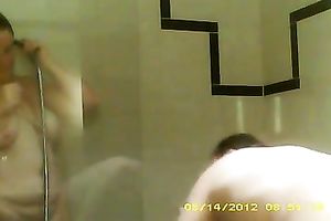 I simply love watching my voluptuous black cock sluts shower in front of me