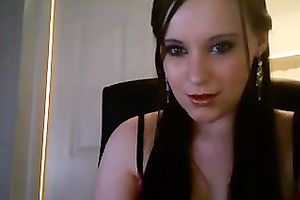 Erotic solo episode with amateur web camera floozy smoking