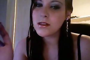 Erotic solo episode with amateur web camera floozy smoking