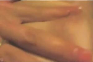 Slim dark brown playgirl plays with her smooth pussy in web camera solo movie scene