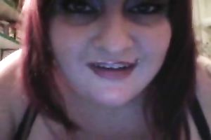 Kinky white big beautiful woman slutty wife creams up her pussy and masturbates