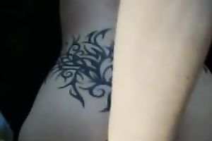 Tattooed dark brown eats my cum after enjoying vehement sex