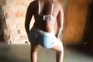 My callipygous girlfriend knows how to twerk in front of a camera