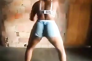 My callipygous girlfriend knows how to twerk in front of a camera