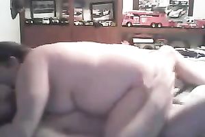 Mature fattie jumps on my schlong in homemade sex tape