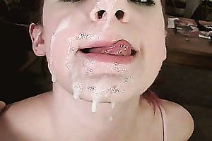 Redhead dilettante GF oral-stimulation with giant facial spunk fountain