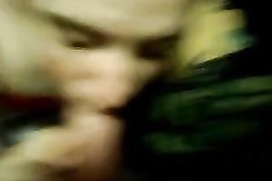 Slender coed sucks my penis until this babe gets the cream that babe desires