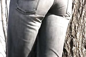 Just a cute Russian brunette hair in public pees in her panties