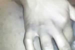 Pounding my dark cum-hole with a dildo in homemade scene