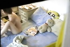 Hot hot honey caught masturbating in her room with her vibrator