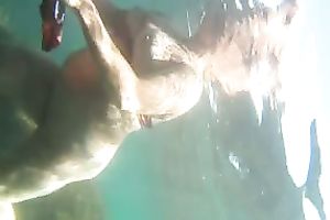 Amazing underwater episode with me and my slutty wife banging in a pool