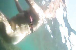 Amazing underwater episode with me and my slutty wife banging in a pool