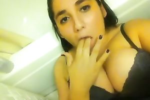 Nasty corpulent juvenile honey with large bra buddies fingers herself