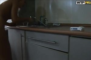 Captivating Russian legal age teenager in the sauna gives amazing oral-job