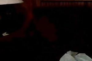 Warming up in front of webcam in advance of anal masturbation