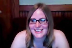 Warming up in front of webcam in advance of anal masturbation