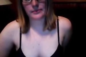 Warming up in front of webcam in advance of anal masturbation