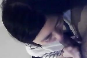 Horny Asian teen tries her superlatively good to milk my weenie dry in POV movie