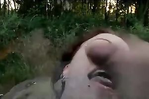 Just a redhead random slut in the park loves knob engulfing